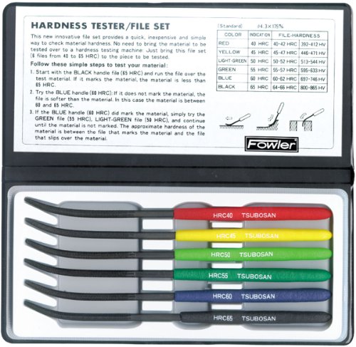 Fowler Volle Garantie 52–760–000–0 Härte Tester Datei Set, 0,4 cm Durchmesser, 17,8 cm Länge, Set von 6 Dateien von Fowler