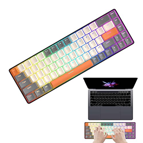 Fowybe Mechanische Tastatur 60 Prozent, Gamer-Tastatur mit RGB-Hintergrundbeleuchtung, kompakt, 68 Tasten, Computertastatur für Windows-Laptop-PC-Gamer von Fowybe