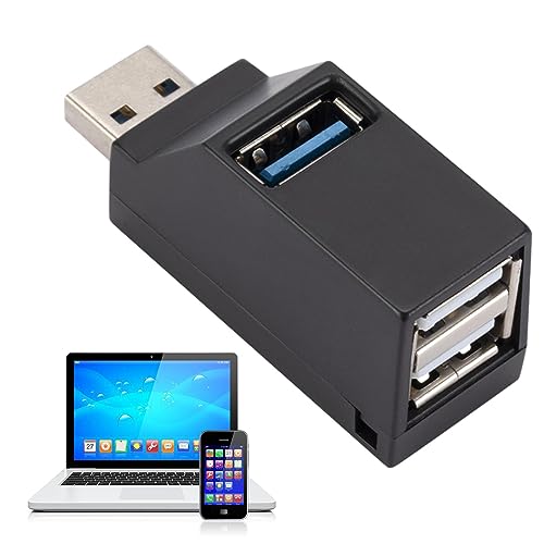 Fowybe USB-Expander-Hub, USB 3.0-Hub-Port-Erweiterung für Laptop, 3-Port-Plug-and-Play-Expander-Hub, Starke Stromanschlusserweiterung für Laptop, Maus, PC, U-Disk, Tastaturen von Fowybe