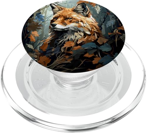 Fuchs, Herbstblätter, Camouflage-Grafik PopSockets PopGrip für MagSafe von Fox Autumn Camo Merch