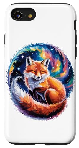 Paint Art Galaxie Rotfuchs Füchse Hülle für iPhone SE (2020) / 7 / 8 von Fox Lover Gifts