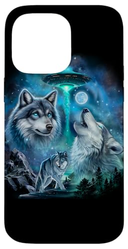Alien Wolf Heulender Mond UFO Galaxie Wald Nacht Kunst Hülle für iPhone 14 Pro Max Alien Wolf Heulender Mond UFO Galaxie Wald Nacht Kunst Hülle für iPhone 14 Pro Max von Fox Republic Design
