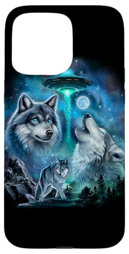 Alien Wolf Heulender Mond UFO Galaxie Wald Nacht Kunst Hülle für iPhone 15 Pro Max Alien Wolf Heulender Mond UFO Galaxie Wald Nacht Kunst Hülle für iPhone 15 Pro Max von Fox Republic Design