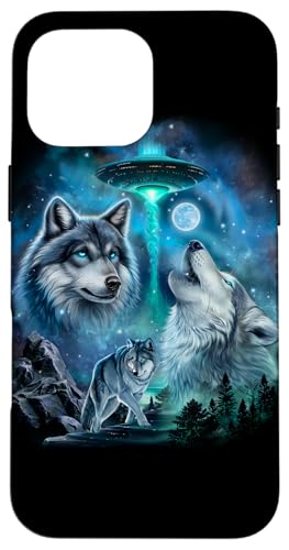 Alien Wolf Heulender Mond UFO Galaxie Wald Nacht Kunst Hülle für iPhone 16 Pro Max Alien Wolf Heulender Mond UFO Galaxie Wald Nacht Kunst Hülle für iPhone 16 Pro Max von Fox Republic Design