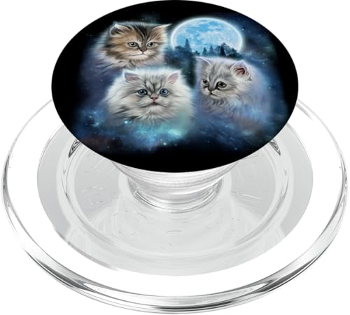 Drei süße Katzen verschlungen in Galaxiewolken unter eisigem Mond PopSockets PopGrip für MagSafe Drei süße Katzen verschlungen in Galaxiewolken unter eisigem Mond PopSockets PopGrip für MagSafe von Fox Republic Design