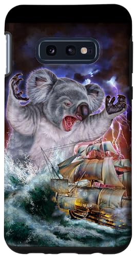 Hülle für Galaxy S10e Monster Koala als Kraken greift ein Kriegsschiff auf hoher See an von Fox Republic Design