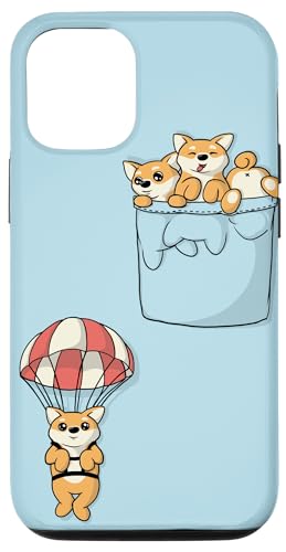 Hülle für iPhone 13 Pro Niedlicher Shiba Inu Hund Welpe spielt in der Tasche von Fox Republic Design