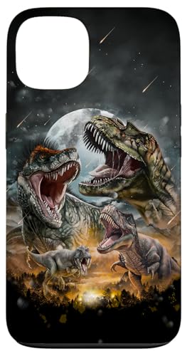 Hülle für iPhone 13 Tyrannosaurus Rex Dinosaurier in prähistorischer Zeit Vollmond von Fox Republic Design