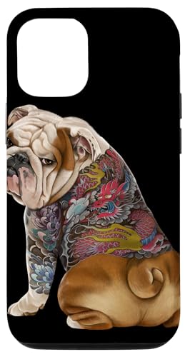Hülle für iPhone 14 Pro Englische Bulldogge mit japanischem Drachen Tattoo Irezumi Hülle für iPhone 14 Pro Englische Bulldogge mit japanischem Drachen Tattoo Irezumi von Fox Republic Design