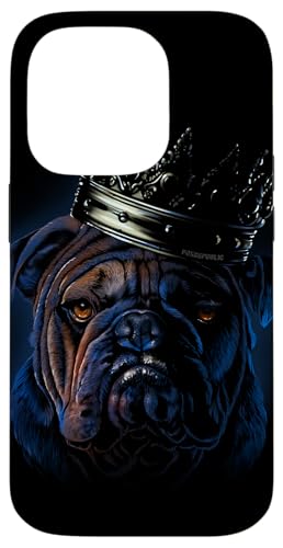 Hülle für iPhone 14 Pro Königliche Bulldogge mit Krone von Fox Republic Design