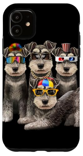 Lustiger Schnauzer Dog Squad in Sonnenbrille Party Hund Design Hülle für iPhone 11 von Fox Republic Design