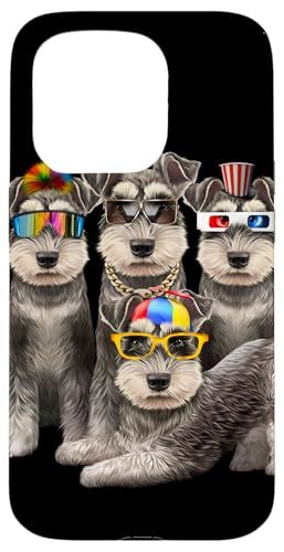 Lustiger Schnauzer Dog Squad in Sonnenbrille Party Hund Design Hülle für iPhone 15 Pro Lustiger Schnauzer Dog Squad in Sonnenbrille Party Hund Design Hülle für iPhone 15 Pro von Fox Republic Design