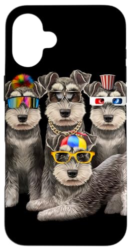 Lustiger Schnauzer Dog Squad in Sonnenbrille Party Hund Design Hülle für iPhone 16 Plus Lustiger Schnauzer Dog Squad in Sonnenbrille Party Hund Design Hülle für iPhone 16 Plus von Fox Republic Design