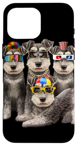 Lustiger Schnauzer Dog Squad in Sonnenbrille Party Hund Design Hülle für iPhone 16 Pro Max Lustiger Schnauzer Dog Squad in Sonnenbrille Party Hund Design Hülle für iPhone 16 Pro Max von Fox Republic Design