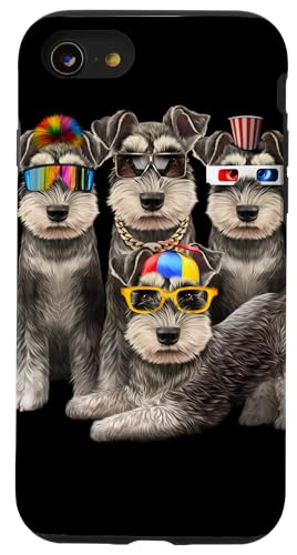 Lustiger Schnauzer Dog Squad in Sonnenbrille Party Hund Design Hülle für iPhone SE (2020) / 7 / 8 von Fox Republic Design
