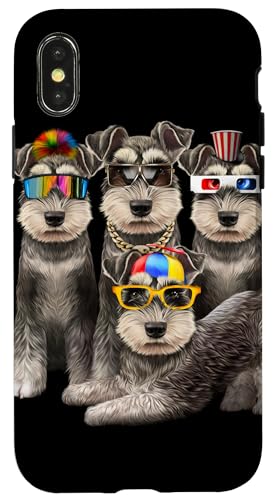 Lustiger Schnauzer Dog Squad in Sonnenbrille Party Hund Design Hülle für iPhone X/XS Lustiger Schnauzer Dog Squad in Sonnenbrille Party Hund Design Hülle für iPhone X/XS von Fox Republic Design