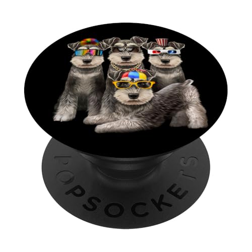 Lustiger Schnauzer Dog Squad in Sonnenbrille Party Hund Design PopSockets Klebender PopGrip Lustiger Schnauzer Dog Squad in Sonnenbrille Party Hund Design PopSockets Klebender PopGrip von Fox Republic Design