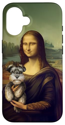 Mona Lisa Holding a Schnauzer Funny Dog Art Parodie Hülle für iPhone 16 von Fox Republic Design