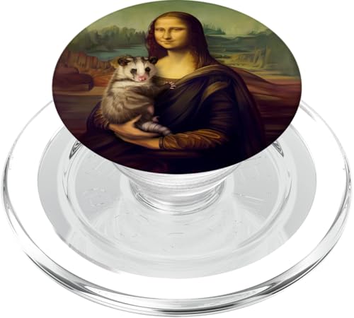 Mona Lisa hält ein süßes Possum Art Parodie Gemälde PopSockets PopGrip für MagSafe von Fox Republic Design