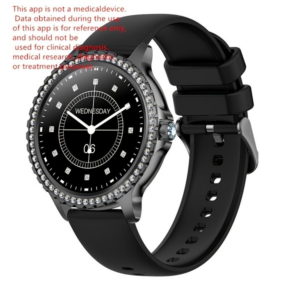 FoxBox Fur Damen HD-Display, Kabelloses Telefonieren, Fitness-Tracker Smartwatch (1.31 cm, Andriod iOS), mit Multi-Sportmodi, Musiksteuerung & Fernkamera von FoxBox