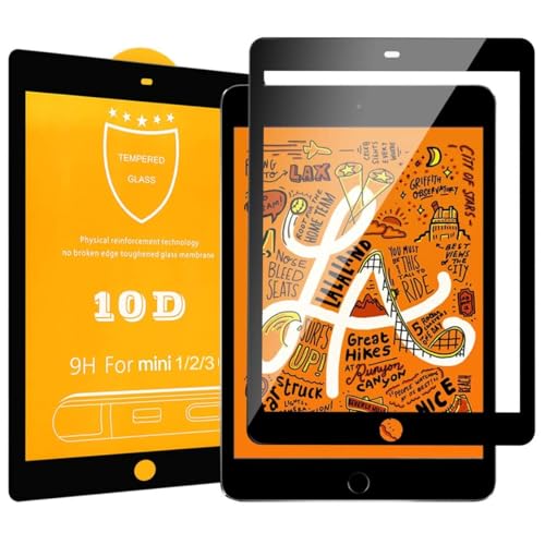 Foxcrypt 10D Full Coverage Panzerschutzfolie Schutzfolie Glassfolie kompatibel mit Apple iPad Mini 1/2 / 3-9H Tempered Glass Protector - SCHWARZER RAND von Foxcrypt