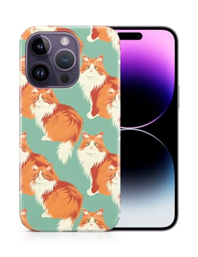 Schutzhülle für Apple iPhone 14 Pro, aus Polykarbonat, Motiv: Mex-Katze, Motiv: süße, zymetrische Langhaar-Katze, # A2 # 2 von Foxercases