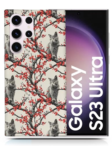 Schutzhülle für Samsung Galaxy S23 Ultra, Kätzchen-Katzenfelin-Muster, aus Polycarbonat, Nr. A1#4 von Foxercases