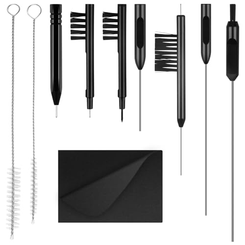 10 Stück Hörgeräte Reinigungsset,Hörgeräte Reiniger mit Magnet und Wachsschlaufe,Hörgeräte Reinigungsbürste für Ohrhörer,Hörgeräte Reiniger Werkzeug,Lüftung,(Schwarz) von Foyods