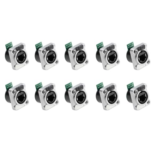 Fozriybefy 10 Stück Ethernet RJ45 Chassis-Buchse NE8FDP Ethernet Pass Through Stecker IP65 Wasserdicht B von Fozriybefy