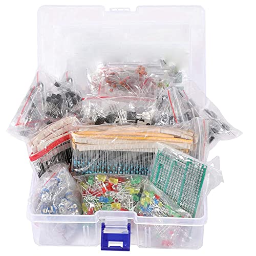 Fozriybefy 1818-Teiliges Kit mit DIY-Elektronikkomponenten, Sortiment An Widerständen, LED-Trioden, Kondensatoren, Dioden, PCB-Potentiometer-Widerständen Fozriybefy 1818-Teiliges Kit mit DIY-Elektronikkomponenten, Sortiment An Widerständen, LED-Trioden, Kondensatoren, Dioden, PCB-Potentiometer-Widerständen von Fozriybefy
