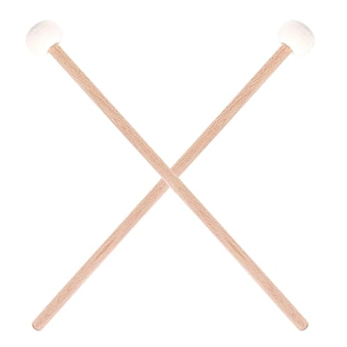 Fozriybefy 2 StüCke Doppel Kopf Trommel Becken Gong Mallet Soft Hammer Sticks SchläGel Rods Filz Hammer 385Mm von Fozriybefy