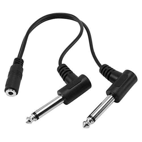 Fozriybefy 3,5 Mm Mini 1/8 Stereo Klinkenbuchse auf Dual 1/4 6,35 Mm Klinkenstecker Mono Rechtwinkliges Audio Adapter Y Splitterkabel von Fozriybefy