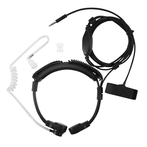 Fozriybefy 3.5mm justierbarer Throat Mic Kopfhoerer-Mikrofon Covert akustischer Rohr-Hoermuschel-Kopfhoerer mit Finger PTT Fuer androiden Handy Fozriybefy 3.5mm justierbarer Throat Mic Kopfhoerer-Mikrofon Covert akustischer Rohr-Hoermuschel-Kopfhoerer mit Finger PTT Fuer androiden Handy von Fozriybefy