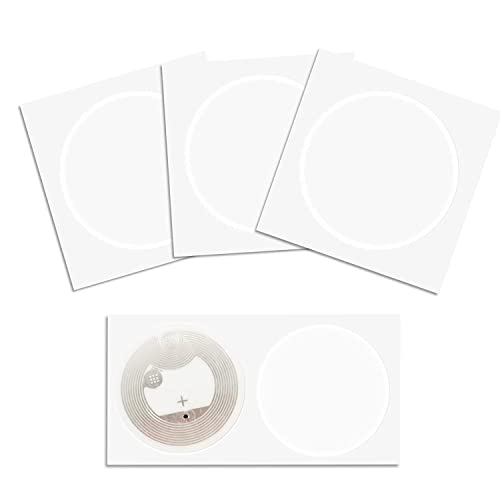 Fozriybefy 50 StüCk NFC Ntag216 Aufkleber Ntag216 NFC Tags NFC 216 Tag Ntag216 NFC Karten 13,56 MHz NFC Tag Aufkleber 888 Bytes Speicher von Fozriybefy