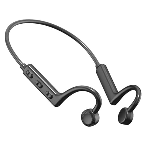 Fozriybefy Knochenleitungs-Bluetooth-Kopfhörer, Drahtlose Kopfhörer, Schwarz, Funktioniert mit Smartphones, Musik-Kopfhörer von Fozriybefy