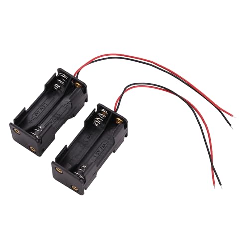 Fozriybefy R 2 Stueck 2-Schicht 4 x 1,5 V AAA Batterie Halter mit Drahtanschluessen - Schwarz von Fozriybefy
