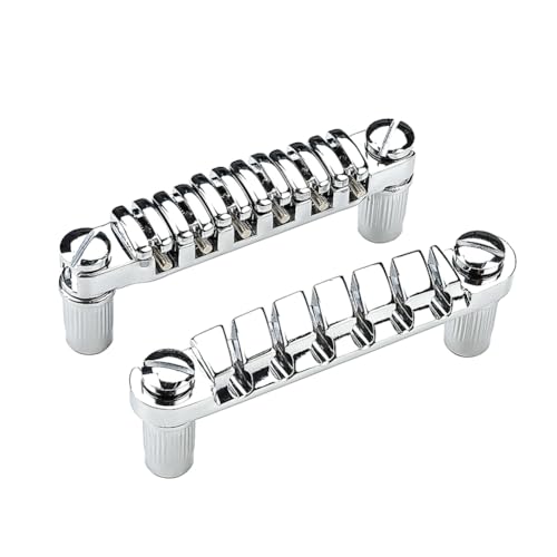 Fozriybefy Tune-O- E-Gitarren-Steg + Gitarren-Stop-Bar-Saitenhalter mit Ankern und Bolzen für LP -Gitarren, Chrom Fozriybefy Tune-O- E-Gitarren-Steg + Gitarren-Stop-Bar-Saitenhalter mit Ankern und Bolzen für LP -Gitarren, Chrom von Fozriybefy