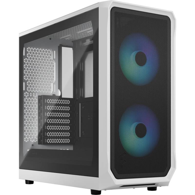 Focus 2 RGB White TG Clear Tint, Tower-Gehäuse von Fractal Design