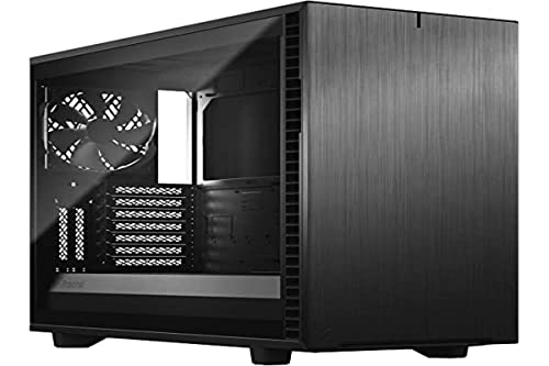 Fractal Design Define 7 Black TG Light Modulares Silent E-ATX Mid Tower PC-Gehäuse aus Aluminium/Stahl mit seitlichem Fenster aus getöntem Tempered Glass, schwarz von Fractal Design