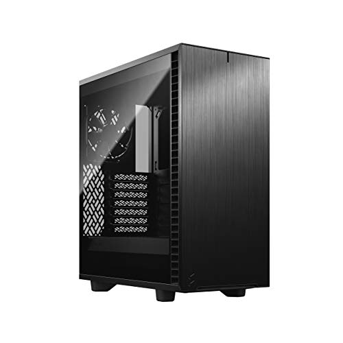 Fractal Design Define 7 Compact Black Brushed Aluminum/Steel ATX Compact Silent Dark Tinted Tempered Glass Window Mid Tower Computer Case von Fractal Design