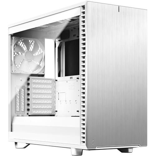 Fractal Design Define 7 White TG Modulares Silent E-ATX Mid Tower PC-Gehäuse aus Aluminium/Stahl mit seitlichem Fenster aus Tempered Glass, weiß von Fractal Design