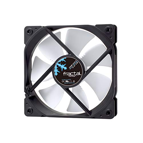 Fractal Design Dynamic X2 GP-12 Computer Fan - Silent Fan - High Airflow – 120x120x25 mm – 1200RPM – FDB-Bearings – Trip Wire - Aerodynamically shaped struts – 12v - Black/White (Single) von Fractal Design