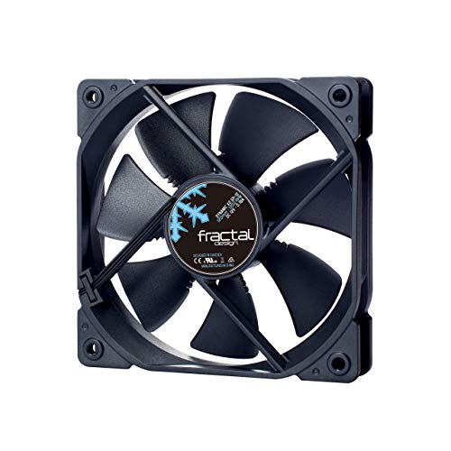 Fractal Design Dynamic X2 GP-12 Computer Fan - Silent Fan - High Airflow – 120x120x25 mm – 1200RPM – FDB-Bearings – Trip Wire - Aerodynamically shaped struts – 12v - Black Edition (Single) von Fractal Design