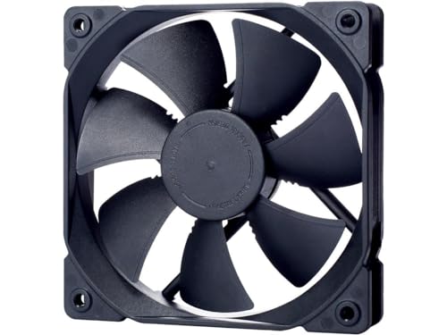 Fractal Design Dynamic X2 GP-12 PWM Computer Fan - Silent Fan - High Airflow – 120x120x25 mm – 2000RPM – FDB-Bearings – Trip Wire - Aerodynamically shaped struts - Black Edition (Single) von Fractal Design