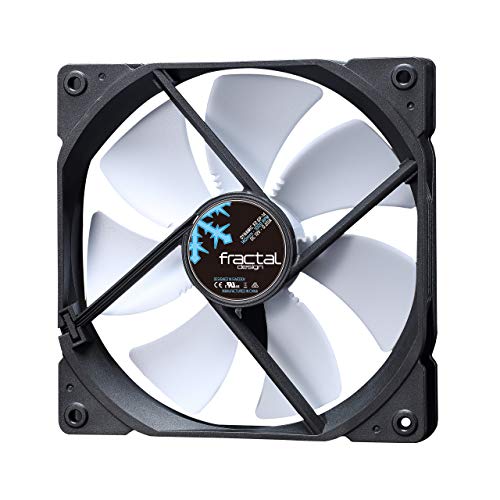 Fractal Design Dynamic X2 GP-14 Computer Fan - Silent Fan - High Airflow – 140x140x25 mm – 1000RPM – FDB-Bearings – Trip Wire - Aerodynamically shaped struts – 12v - Black/White (Single) von Fractal Design