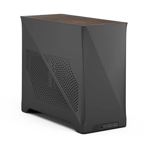 Fractal Design Era 2 Charcoal ITX PC-Gehäuse - Aluminium, Walnussholz, Bis 240mm Radiatoren, Zwei Aspect 12 PWM Lüfter für Hervorragenden Airflow von Fractal Design