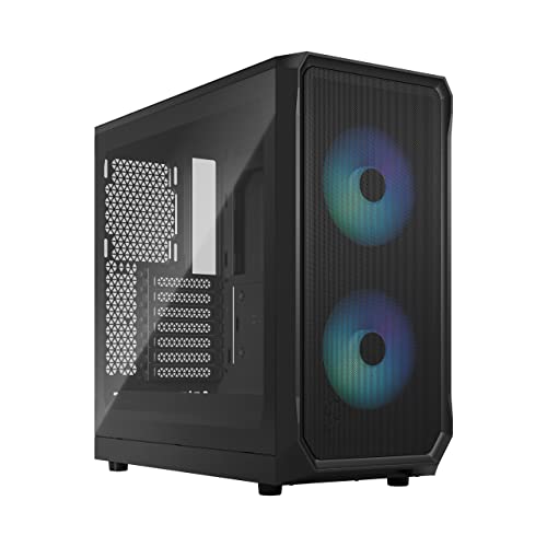 Fractal Design Focus 2 RGB Black - Tempered Glass Clear Tint - Mesh Front – Two 140 mm RGB Aspect Fans Included - ATX Gaming Case von Fractal Design