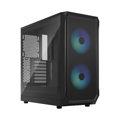 Fractal Design Focus 2 RGB Black - Tempered Glass Clear Tint - Mesh Front – Two 140 mm RGB Aspect Fans Included - ATX Gaming Case von Fractal Design