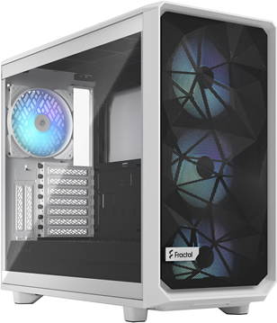 Fractal Design Meshify 2 RGB - Tower - Erweitertes ATX - Seitenteil mit Fenster (gehärtetes Glas) - keine Spannungsversorgung (ATX) - White TG Clear Tint - USB/Audio (FD-C-MES2A-08) von Fractal Design