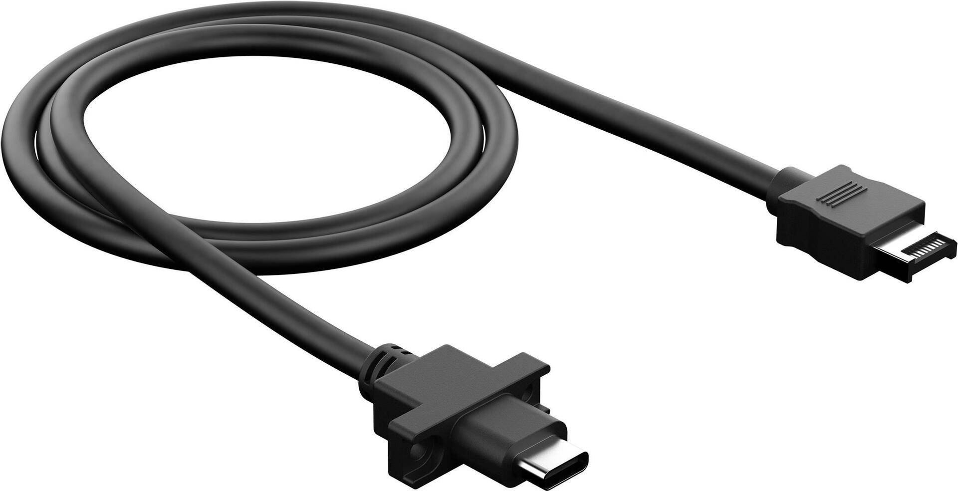 Fractal Design Model D - USB-Kabel - USB-C header (M) zu USB-C (W) Paneel montierbar - 67cm - Schwarz - für Pop Air, Mini Air RGB, Mini Silent, Silent, XL Air RGB, XL Silent (FD-A-USBC-001) von Fractal Design